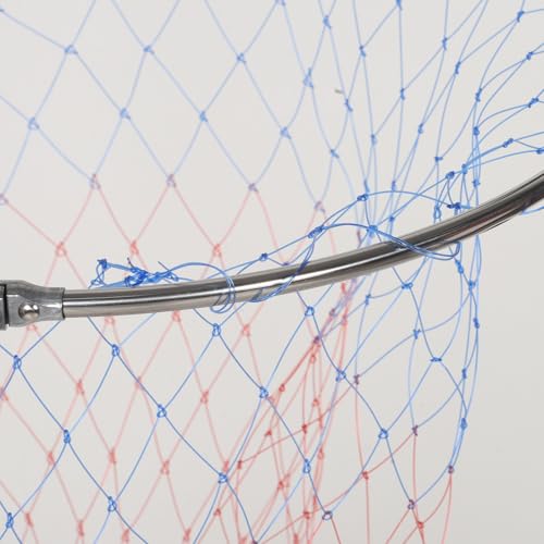 Zerodeko Fishing Net Replacement Head with 40cm Diameter Stainless Steel Frame, Colorful Patterned Mesh, 8mm Connector, Deep Catch Basket for Freshwater and Saltwater Fishing