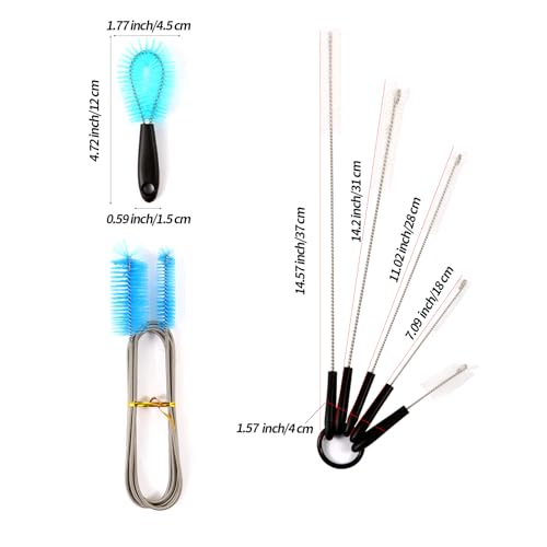 11 in 1 Fish Tank Aquarium Cleaning Brush Kit,Aquarium brushSutiable for Acrylic Fish Tank, and Plastic Fish Tank,Glass Fish Tank,Non Rusting,Fish Tank Cleaning Tools