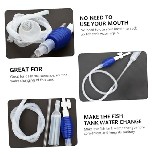 Aquarium Fish Tank Water Changer Manual Pump Vacuum Siphon Cleaner Medium Size for Freshwater Gravel Cleaning