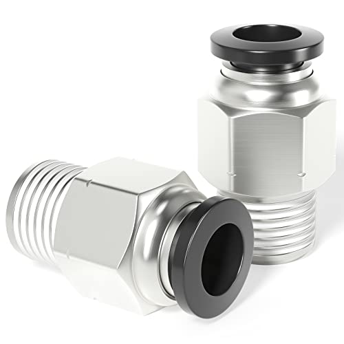 TAILONZ PNEUMATIC Male Straight 1/4 Inch Tube OD x 1/8 Inch NPT Thread Push to Connect Fittings PC-1/4-N1 (Pack of 20) - size: 1/4"OD x 1/8"NPT