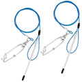 Soulchen 2 Pcs 3ft Heavy Duty Fish Stringer with Shark Clip Stainless Steel Cable Fish Holder Spearfishing Stringer for Scuba Diving Freediving Spearfishing Kayak Fishing and Game - color: Blue