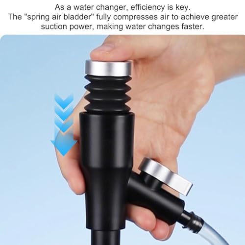 Manual Hand Pump Cleaner, Aquarium Gravel Vacuum Cleaner Tool, 170cm Hose with Strong Suction, Flexible Siphon Pump, Fish Tank Cleaners with Portable Design, Water Change for Aquarium
