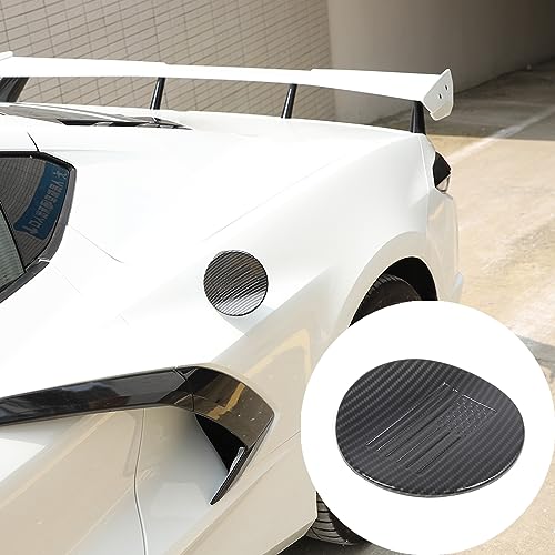 Fuel Tank Cap Trim Cover Compatible with Chevrolet Corvette C8 Stingray 2020-2024 ABS 1PCS,Gas Fuel Door Cover Trim Cap,Exterior Fuel Tank Cap Protection Trim Accessories (ABS Carbon) - color: ABS Carbon