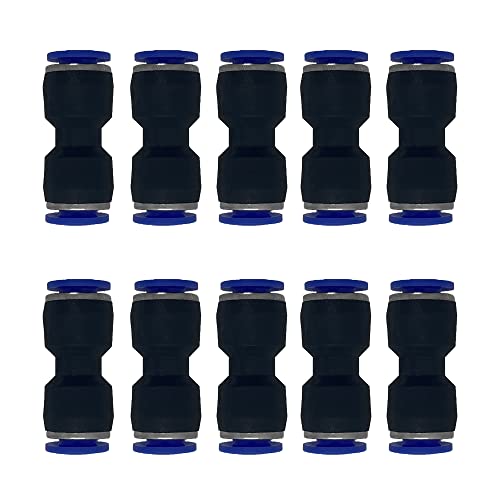 zjxed 5mm OD x 5mm OD Pneumatic quick Connector Push to Connect fittings Straight pneumatic push to connect fitting (Pack of 10) - size: 5mm-5mm