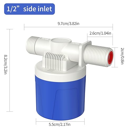 Automatic Water Level Control Valve Inside Type,Inner Top Float Uesd for Tank, Solar Energy, Auto Pot, Aquarium Valve, Tank Traditional Upgrade（1/2"side） - size: 1/2"Side water inlet