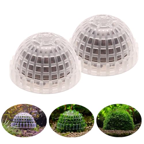 2 Pack Aquarium Moss Ball Holder Professional Plastic Moss Plant Holder with Hollow-Designed for Fish Tank Accessories