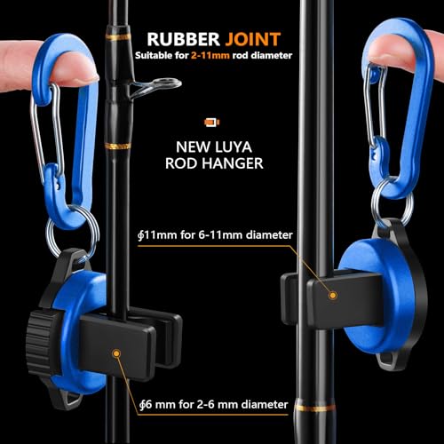 Fishing Rod Clip（Extra-Strength Version）, Wearable Fish Rod Holder， Fly Fishing Pole Holder Pole Clips Fly Fish Accessories - color: Blue