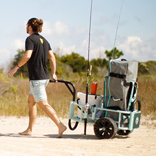 BOTE Mule Fishing Cart, Marine Grade Aluminum, Rod Holder, Universal Beach Wagon, Transportation System, Supreme Durability & Performance, Utility Cargo