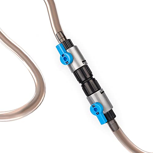 LANDEN Double Tab Connector for Aquarium, Canister Filter Hose Connector, Fish Tank Water Flow Control, Quick Release Valve, (1/2"(12/12mm)) - size: 1 PCS