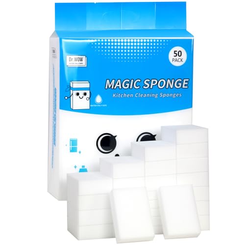 50-Pack Extra-Thick Melamine Sponges 3.94" 2.76" 1.18" Durable Kitchen & Bathroom Cleaning Pads Powerful, Non-Scratch, Water-Activated Magic Sponge - size: 50 Ct (Extra-Thick)