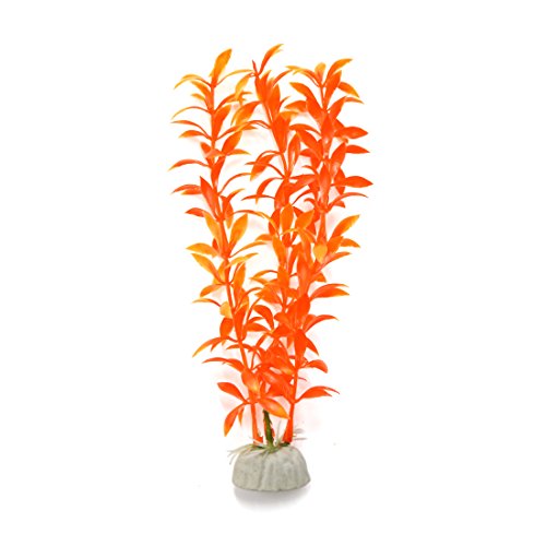 uxcell® 6pcs Orange Plastic Aquarium Plants Fish Tank Grass Plant Decorative Landscape