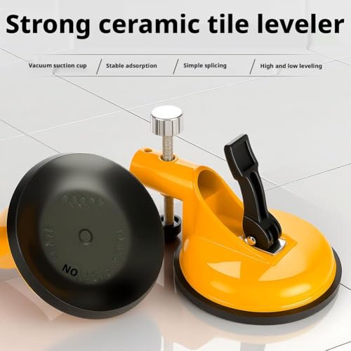 2Pcs Adjustable Height Setter,Floor Gap Fixer Tool,Professional Adjustable Vacuum Suction Seam Countertop Leveling Alignment Clamp with Heavy-Duty Rubber Suction Cups,Efficient Flooring Tools - size: 2pcs