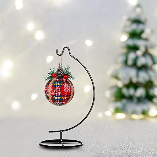 YY YEARCHY Ornament Display Stand Metal Stand Air Plant Stand Flower Pot Holder Iron Stand for Hanging Glass Globe Ball (C Shape) - color: Black, size: 10.43"x4.92"x4.92"