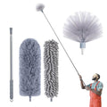 IVYROLL Cobweb Duster with Extension Pole, 100'' Microfiber & Chenille Ceiling Cleaner Kit, Reusable Feather Duster, Bendable, Washable - color: Set E: Spider Web Brush & Ceiling Duster & Chenille Duster
