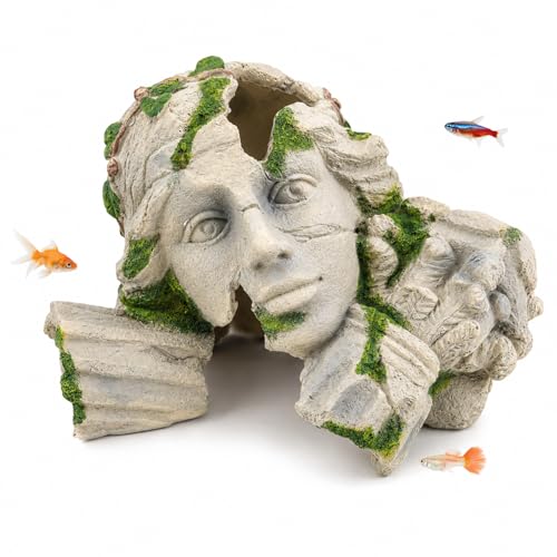Mechpia Aquarium Hideout Cave Decor, Betta Fish Tank Decorations Cave Ornament Accessories for Breeding Betta Goldfish Shrimp Conch Reptile Leopard Gecko