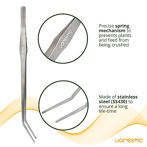 VORESTIC 6 Pcs Aquascape Tools, Stainless Steel Aquarium Kit with Tweezers, Scissors, Spatula, and Algae Scraper - Aquascaping Tools Set for Aquarium Maintenance