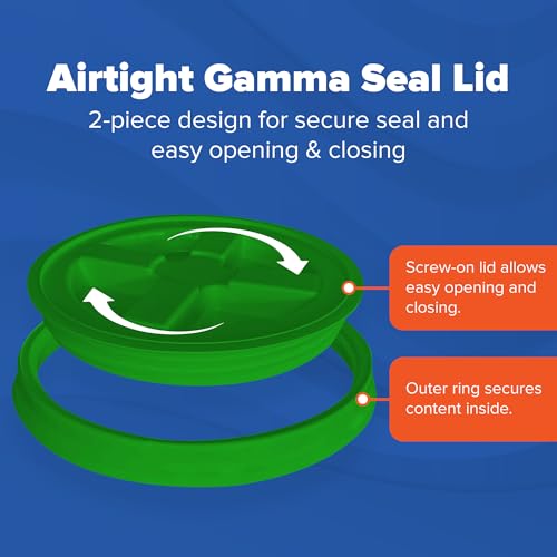 ePackageSupply 5 Gallon Bucket - Food Grade Bucket with Airtight Gamma Seal Screw-On Lid, BPA-Free, Heavy-Duty 90 Mil HDPE Plastic, Bulk Storage, Durable Container, Made in USA, Black/Green, 3 Packs - color: Black/Green, size: 3 Packs