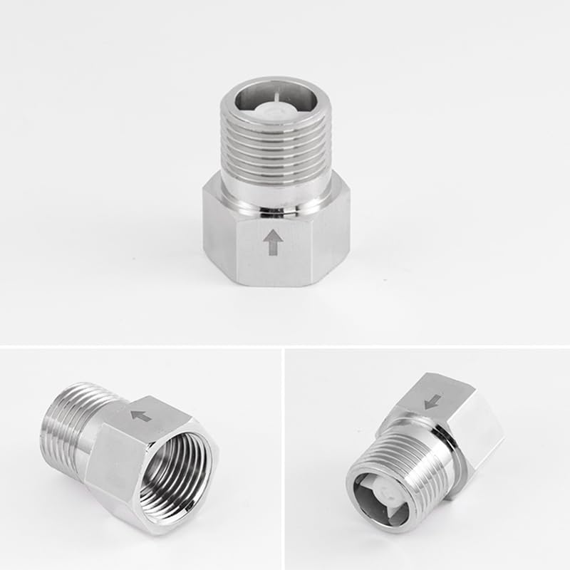 Hooshing Stainless Steel Check Valve 1/2" Female to 1/2" Male Thread Non Return One Way Water Backflow Preventer - size: 1/2" Female to 1/2" Male