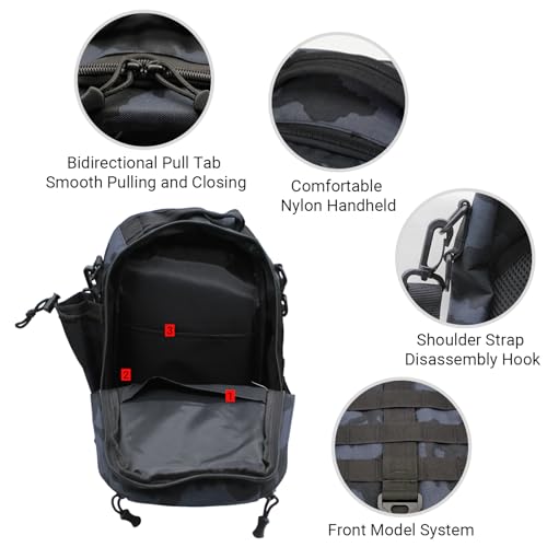 Lightweight Fishing Tackle Backpack Professional Water-Resistant All-in-One Rod Holder & Gear Storage - color: Scorpio Camouflage