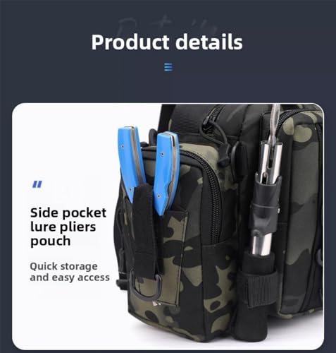 Tactical Fishing Backpack with Rod Holders,35L MOLLE Tackle Bag Water Resistant for Men and Women,Outdoor Gear Storage for Saltwater and Freshwater (Jungle Camouflage) - color: Jungle Camouflage