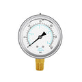 Joywayus Pressure Gauge 0-30 PSI Brass 1/4" NPT Male Thread Lower Mount, Glycerin Filled, Stainless Steel Case, Multiple Function - size: 0-30PSI--1/4", style: Glycerin Filled