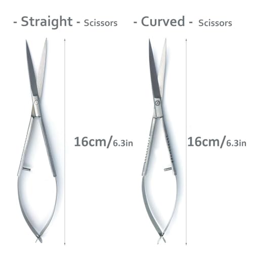 LINLAN Aquatic Plant Spring Scissors for Precise Trimming, Stainless Steel with Top Rebound Feel, Ideal for Aquatic Ferns and Microsorum Pteropus in Planted Tanks - size: Curved