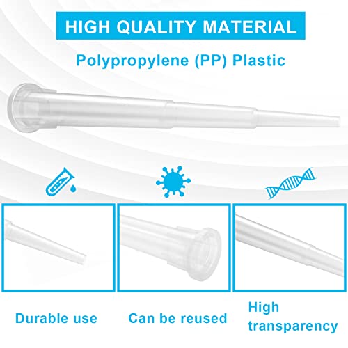 ONiLAB Pipette Tips 10 UL 1000 PCS Laboratory Universal Plastic Liquid Pipettor Tips Polypropylene (PP) Autoclavable, Transparent - size: 10uL(1000PCS)
