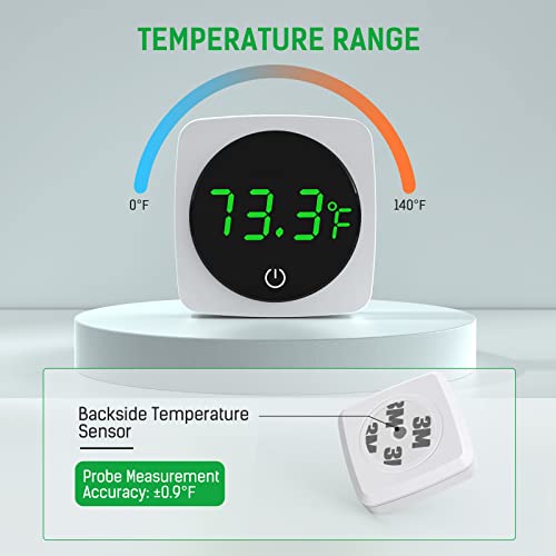 PAIZOO Aquarium Thermometer, LED Digital Fish Tank Thermometer, White | 5s Refresh, High Accurate to ±0.9℉, 8000+ Hours Lifespan, Thermometer for Fish tank, Betta, Axolotl, or Aquatic Pet