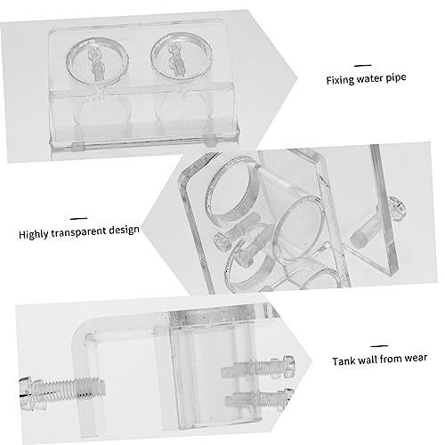 FRCOLOR Fish Tank Hose Bracket Double Holes Acrylic Tube Holder for Aquarium Fixing Clip for Aquarium Accessories