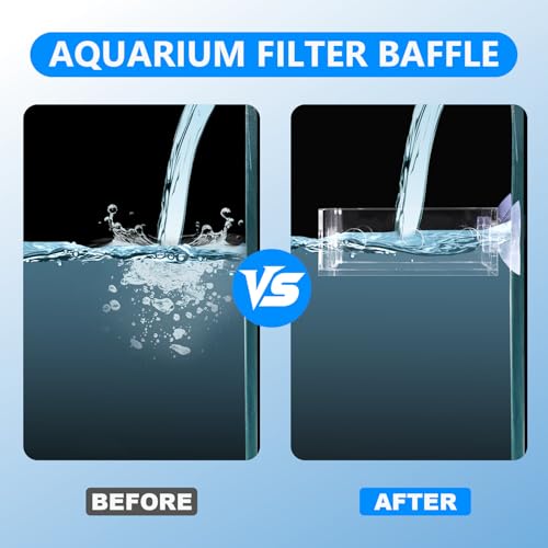 Aquarium Filter Baffle with Suction Cup, ABS Fish Tank Filter Flow Controller, 3.9 Inch Square Slow Flow Fish Tank Accessory for Betta Fish Shrimp Tanks (Clear) - size: Clear 3.93×3 Inch