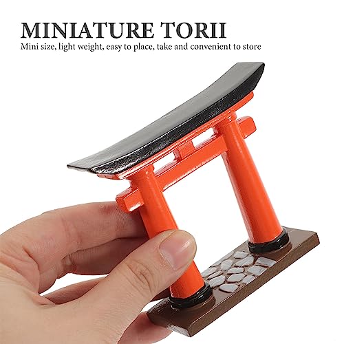 HANABASS Japanese Torii Gate Miniature Shrine Fairy Garden Decor Zen Garden Japan Torii Gate Bridge Landscape Ornament for Aquarium Fish Tank Decor