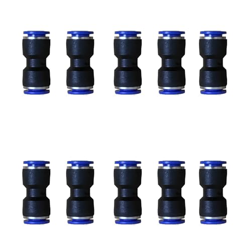 1/2" OD Pneumatic quick Connector Push to Connect fittings Straight Union/Coupler (Pack of 10) - size: 0.5 Inch, style: Straight Union