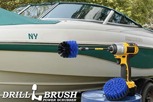 Boat Cleaning Tool Set - Boat Accessories - Aquatic Cleaning Supplies - Hull Cleaner Brush Heads - Barnacle Removing Brush Set - Fish Tank Restoration Brush - Boat Deck Cleaning Tools - Medium Stiff - color: Blue