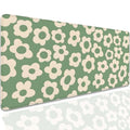 Green Daisy Flowers Desk Pad Mouse Pad,Large Daisies Floral Mouse Mat with Stitched Edges,Non-Slip Rubber Base Mousepad for Office PC Keyboard Laptop and Home Work Desk Mat(27.5X11.8 in) - color: Green Daisy