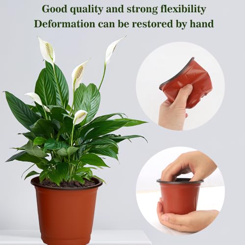 Nursery Pots 100 PCS 4 Inch Plant Pots with 100 Labels, Planting Pot for Plants Indoor Outdoor, Plastic Flower Pot for Seedlings Transplanting Small Plants Growing - size: 4 inch