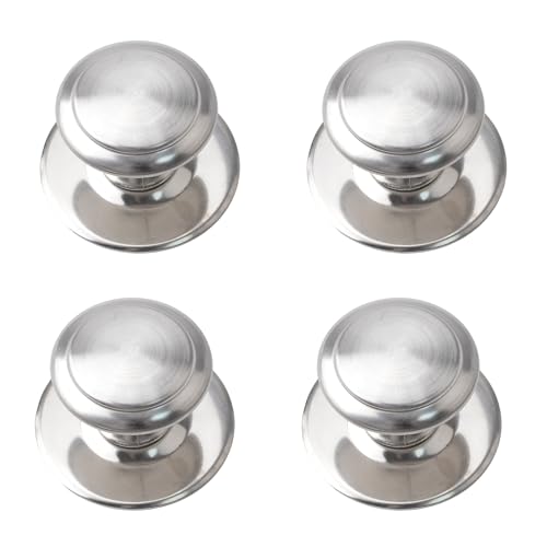 MOROBOR Stainless Steel Drawer Knobs, 4pcs Self-Stick Instant Cabinet Handle Pulls, 1.18Inch Adhesive Sliding Door Stick On Pulls with Mounting Screws for Glass Cupboard(Brushed Silver) - color: Brushed Silver-4PCS, size: 1.18Inch