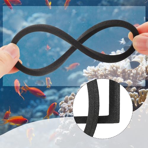 20 Pcs Aquarium Floating Plant Rings Round Square Fish Feeding Rings Different Size Corral Foam Circle for Tank Keep Floating Plants in Place and Out of Filter, 5 Sizes(Black)