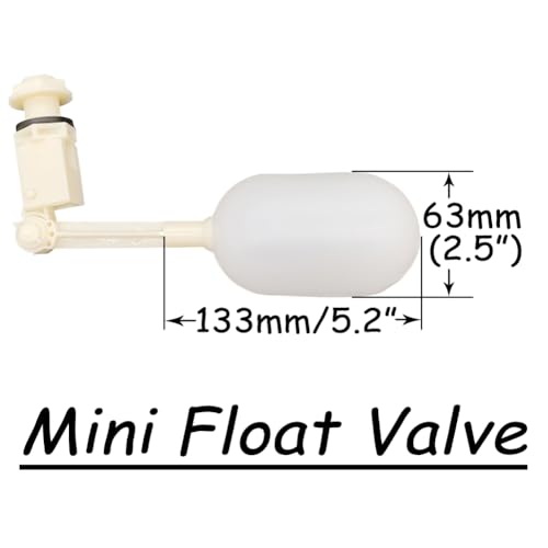 Uenede 2PCS Float Ball Valve DN15 1/2" Male Thread PE Floating Ball ABS Valve Automatic Switch for Pool, Livestock Water Trough, Aquariums, Aquaculture, Hydroponics and Reservoir Water Level Control