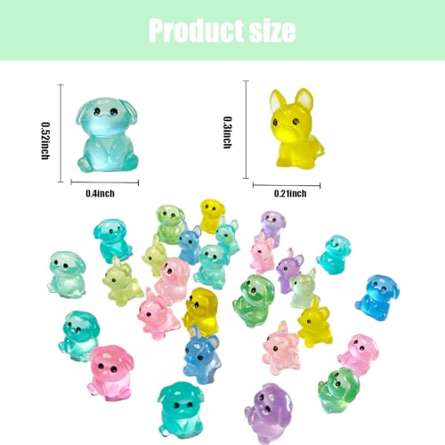 60PCS Mini Dog Decor for Dollhouse Resin Animal Tiny for Crafts Micro Miniature Owls for Fairy Garden Dollhouse Micro Landscaping Decoration - style: DOG