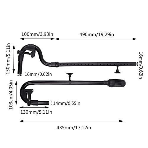MiOYOOW Aquarium Water Inlet Outlet Tube Kit, Fish Tank Water Pipe Fittings Aquarium Canister Filter Inflow Outflow Kit for 302B 303B 402AB 403AB Filter, Inner Dia 16 mm Outer Dia 22mm