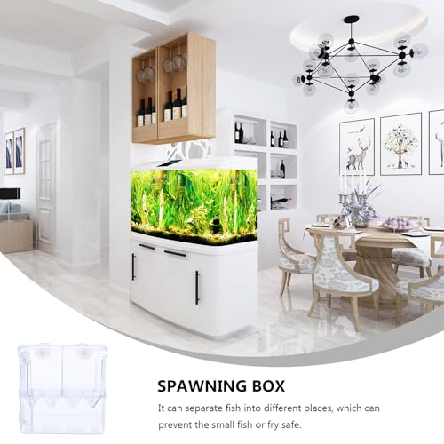 BESPORTBLE Fish Hatchery Breeding Box with Suction Cups Large Dual-Compartment Plastic Fish Isolation and Incubator Tank Divider for Aquarium Nursery