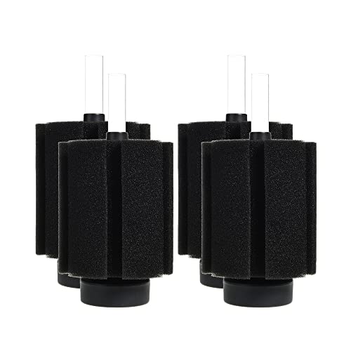 ALEGI Aquarium Sponge Filter 40 Gallon,Quiet Sponge Filter with Air Stone for Betta Fry Shrimp and Small Fish (6 pcs) - size: 6 pcs