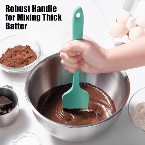 4-Piece Silicone Spatula Scrapers: Doosu 600°F Heat Resistant Food Grade Kitchen BPA Free Rubber Baking Cooking Tool Nonstick Utensil Set for Mixing, Scraping, Folding, Stirring, Serving (Multi-4) - color: Multicolor 7, size: Set of 4