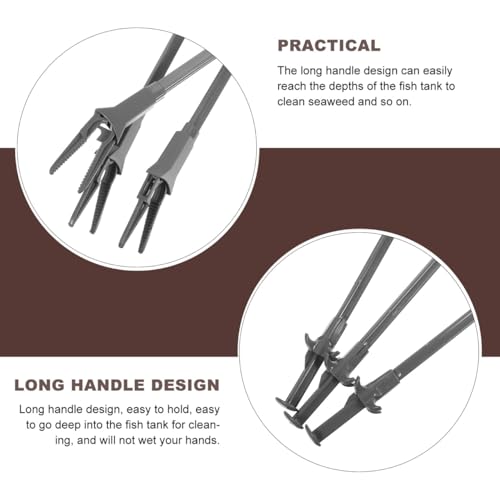 Abaodam 3Pcs Aquarium Tweezers and Feeding Tongs, Stainless Steel Terrarium Tools for Reptile Tank, Long Fish Tank Cleaning Tongs for Aquarium Plant Maintenance, Snake and Lizard Feeding Clamp
