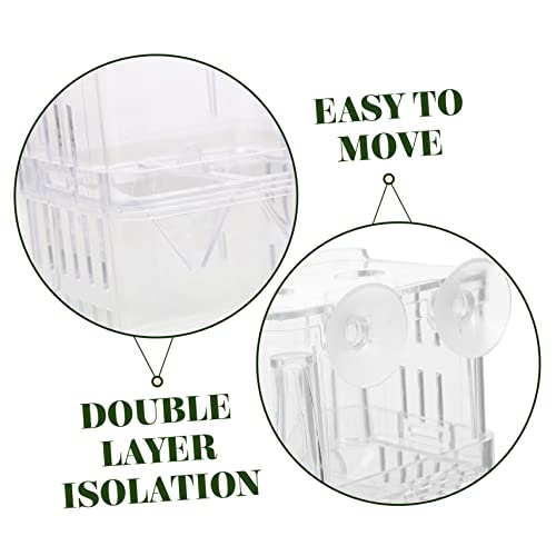 VICASKY 4Pcs Small Fish Tank Isolation Boxes Suction Cup Breeding Container for Guppy Hatching Easy to Install and Clean Compact Design for Safe Fish Acclimation and Isolation