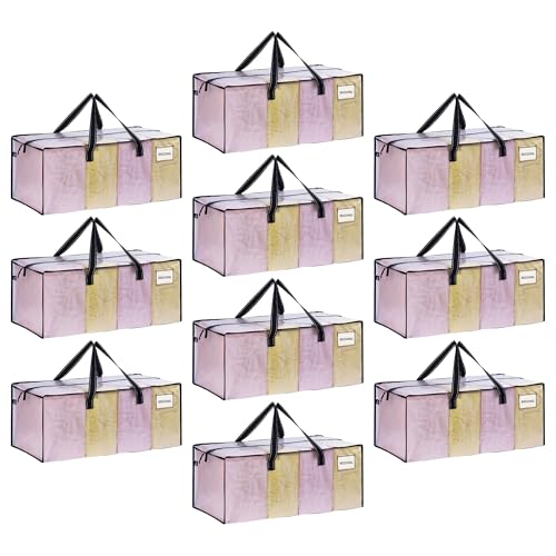 VENO 10 Pack Heavy Duty Moving Bags, Clear Packing Bags for Easy Visibility, Alternative to Moving Boxes, Storage Bins for Clothes, Blankets, Comforters, College Dorm Essentials (Clear, 10 Pack) - color: Clear, size: 10 Pack