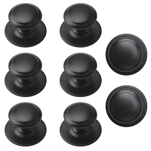 MOROBOR Stainless Steel Drawer Knobs, 8pcs Self-Stick Instant Cabinet Handle Pulls, 1.18Inch Adhesive Sliding Door Stick On Handle with Mounting Screws for Glass Cabinet Cupboard Drawer (Matte Black) - color: Matte Black, size: 1.18Inch