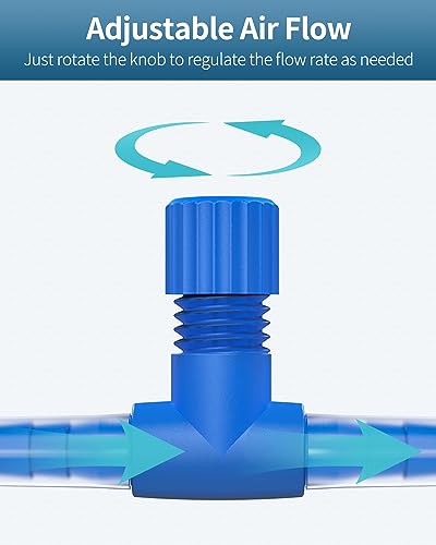 Pawfly Aquarium Air Control Valves for 3/16" ID Airline Tubing Single Way Plastic Air Flow Controllers Regulators Adjustable Blue Hose Connectors Air Pump Accessories for Fish Tanks, 10 Pack - color: Blue