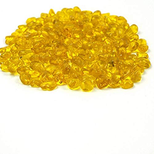 OMEM Aquarium Stone Decorations,Big Yellow Glass Crystal Stone, Fish Tank Gravel Decorations,Fantasy Fish Tank(A Pack of 200, Yellow) - color: Yellow, size: A Pack of 200