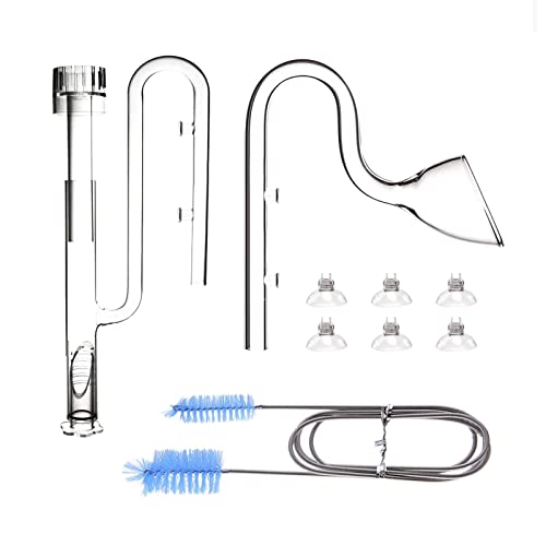 FZONE Aquatic Glass Lily Pipe Set with Skimmer Inflow and Outflow for Aquarium Filter 5/8''(16/22mm) Tubing